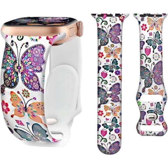 NEW Butterfly Floral Apple Watch Band - Picture 1 of 4